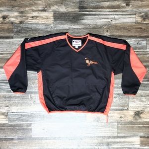 Vintage 90s Majestic MLB Authentic Baltimore Orioles Windbreaker Pullover Mens L